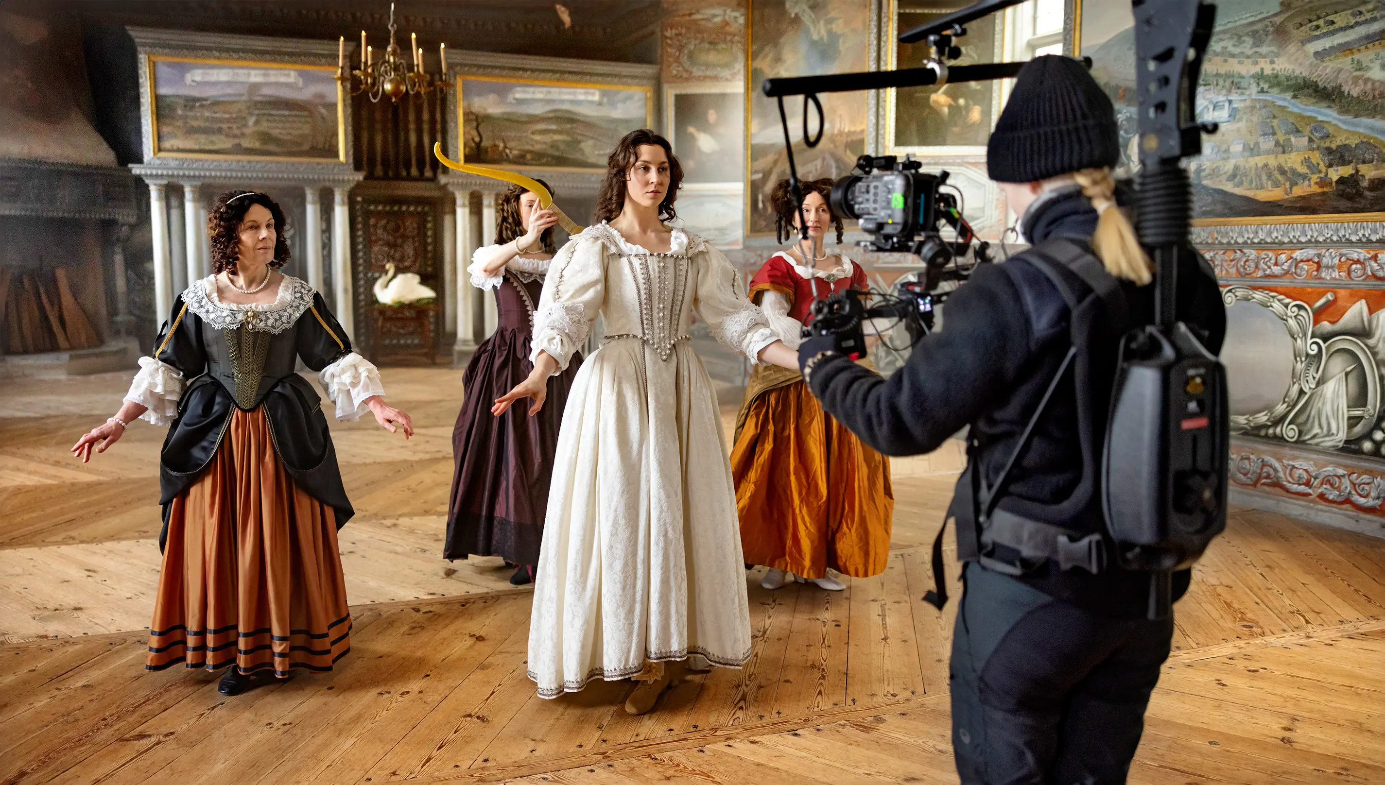 Ögonblicksbild från inspelningen av Historien om Sverige