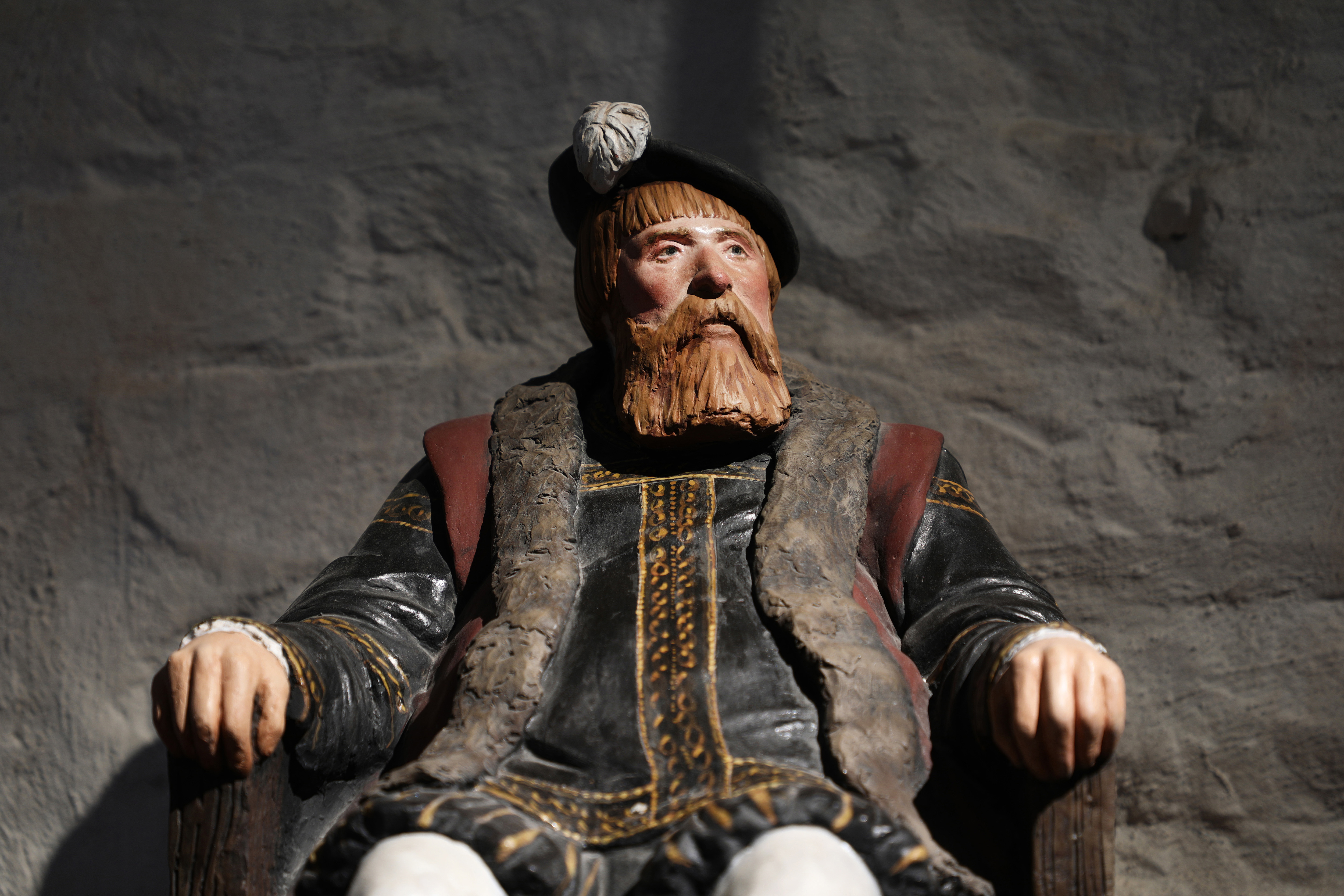 Gustav Vasa i naturlig storlek på Vadstena slott
