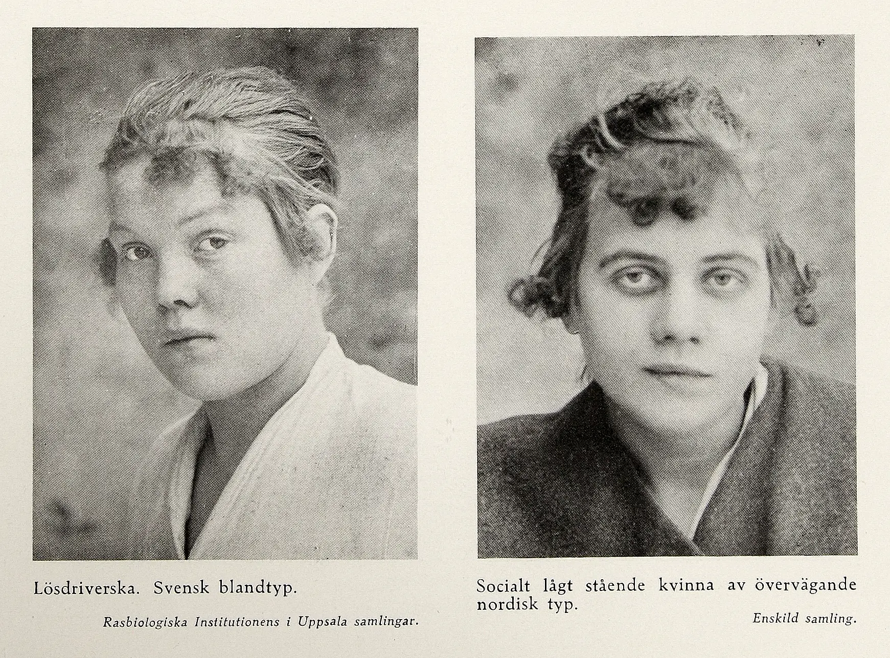 Kvinnobilder ur utställningen Svenska folktyper från 1919.