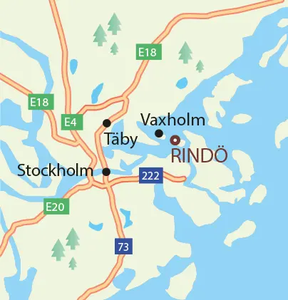 Karta till Rindö utanför Vaxholm