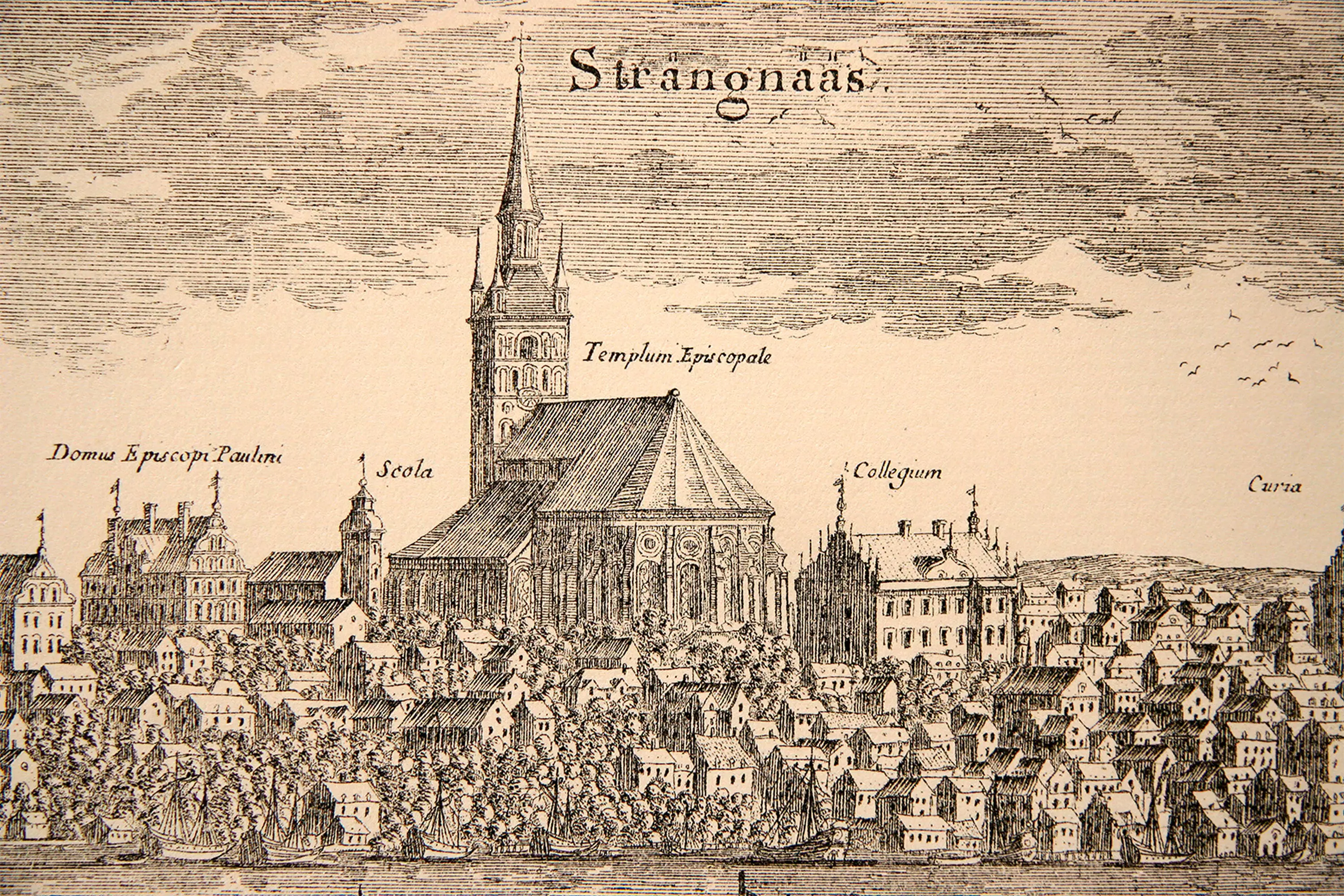 Vy över Strängnäs ur Suecia Antiqua et Hodierna