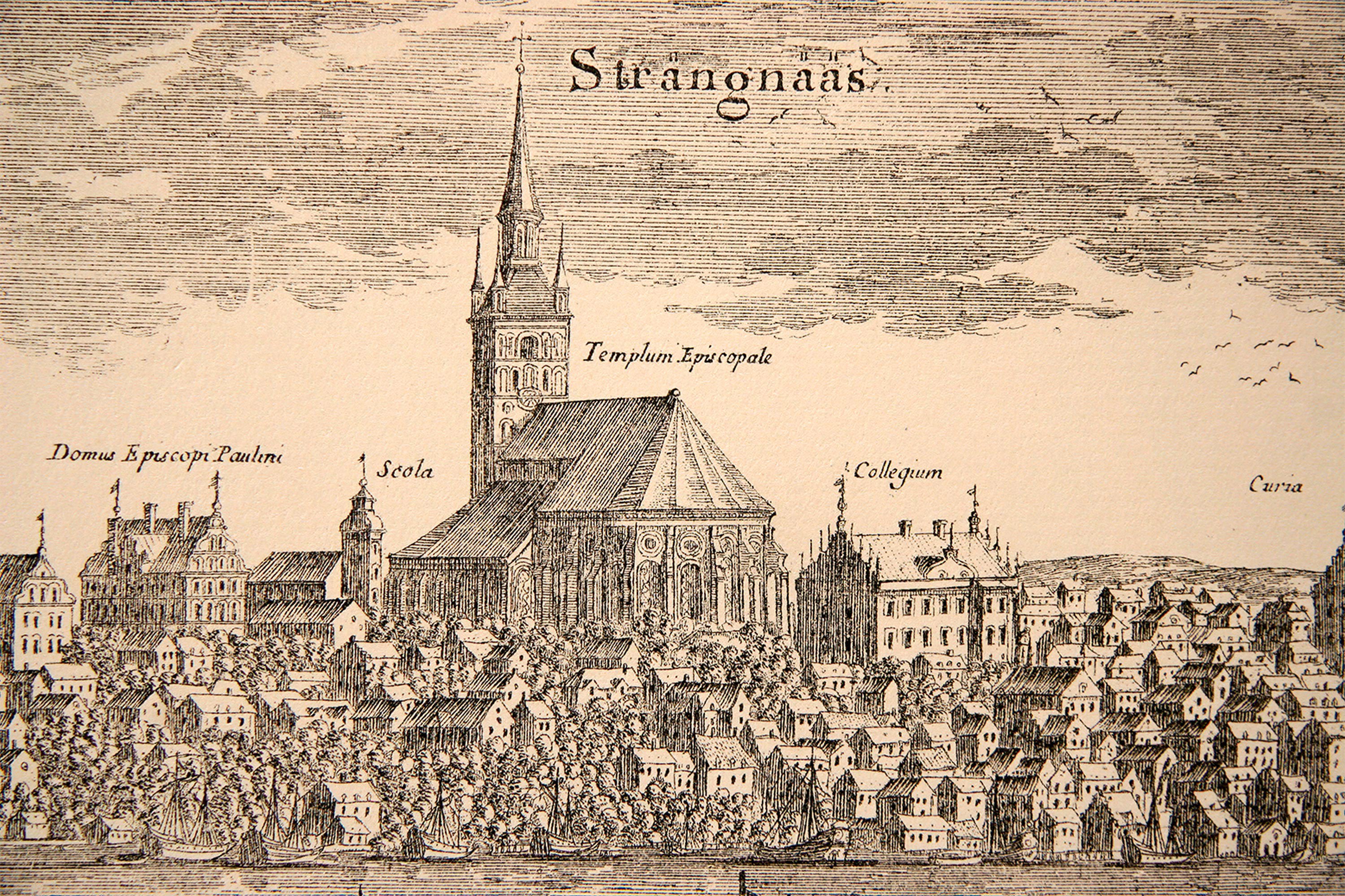Vy över Strängnäs ur Suecia Antiqua et Hodierna
