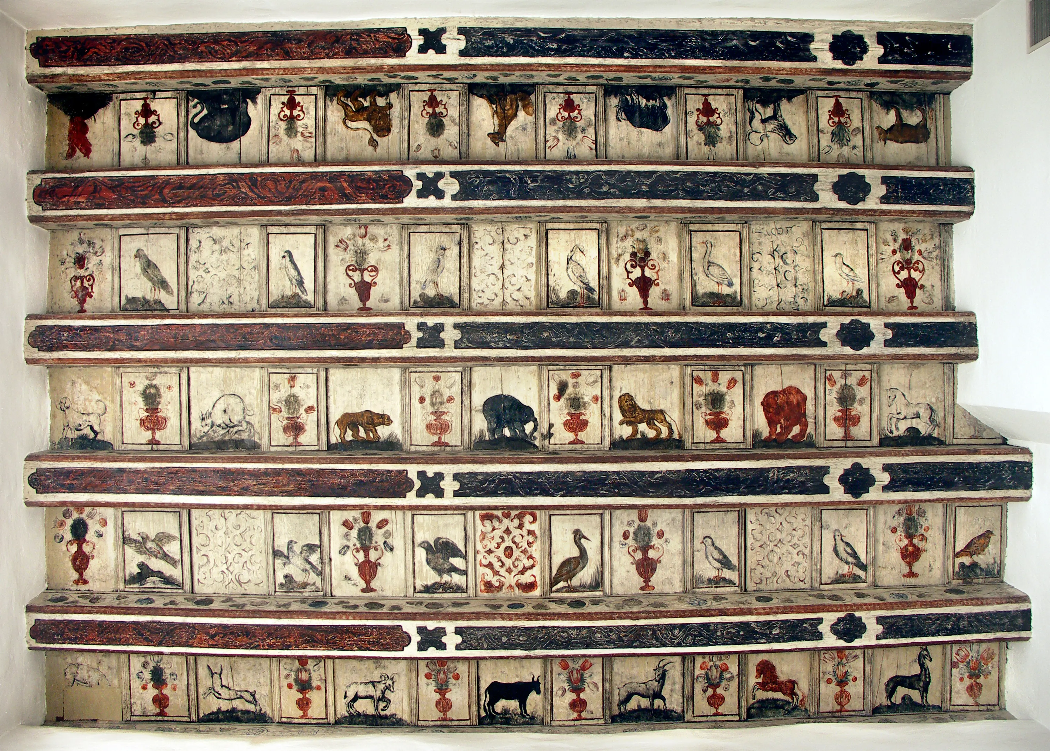 Bemålat bjälktak i Stenbockska palatset.