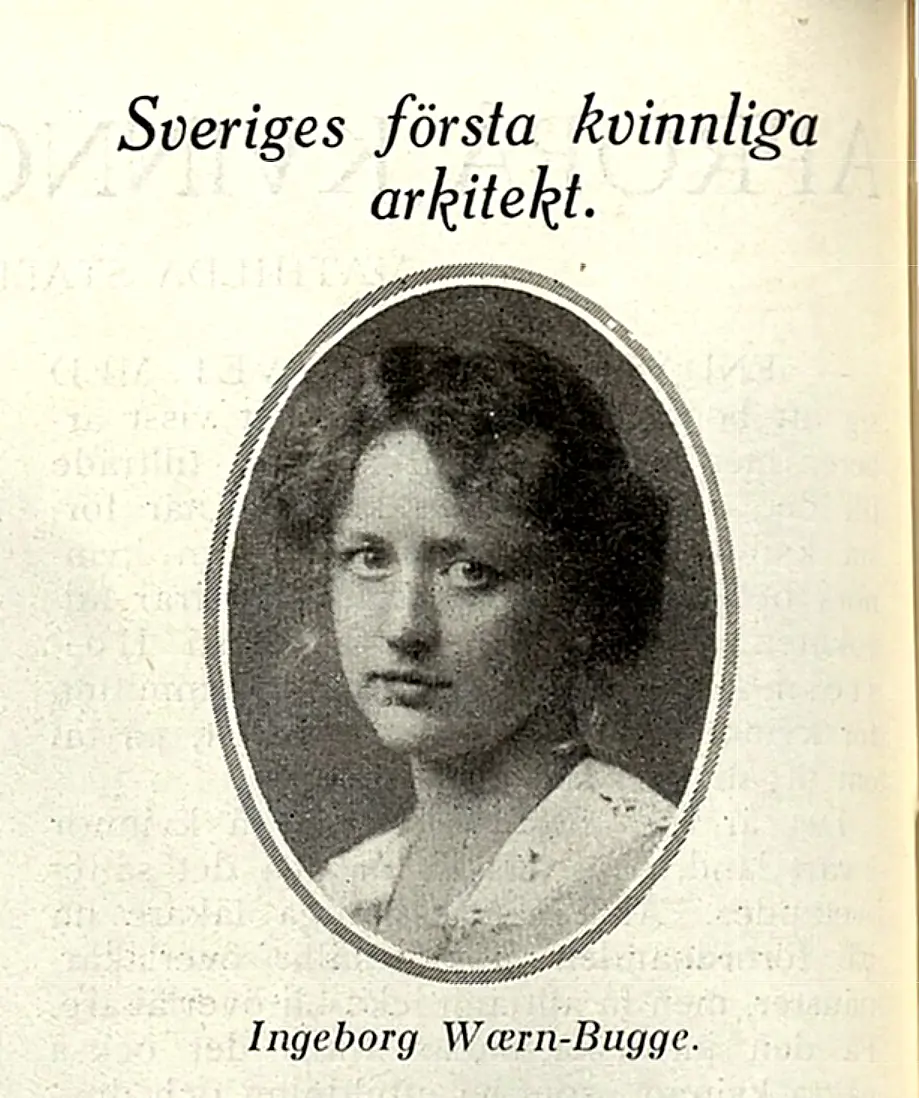 En porträttbild av en kvinna i svartvitt, från ett tidningsuppslag.