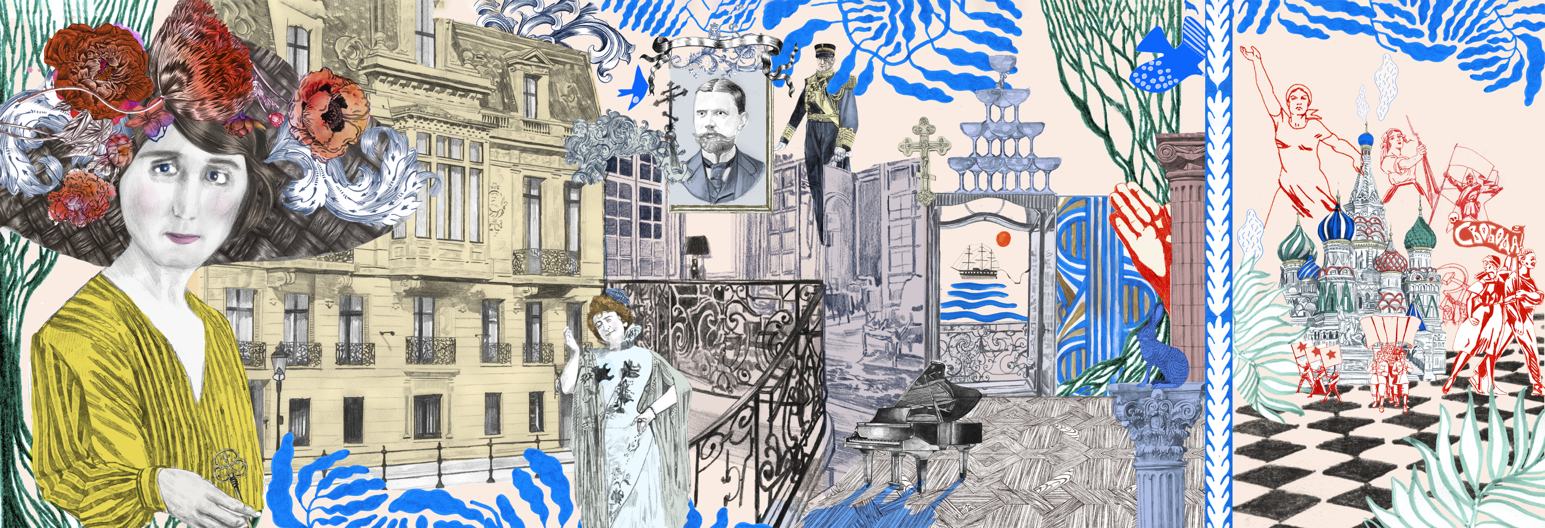 Vera Sager - filantropen i Sagerska huset. Illustration: Beata Boucht.