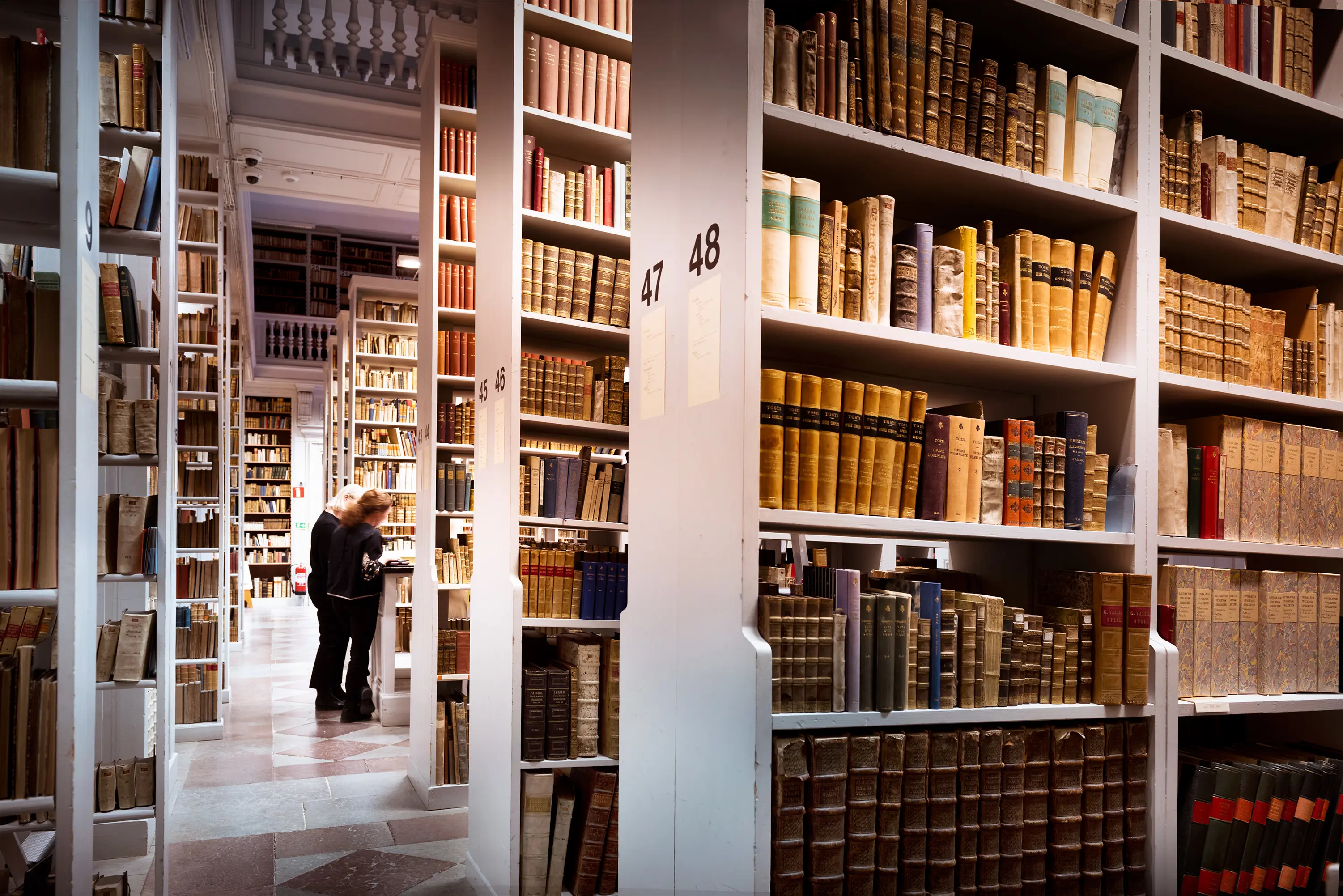 Biblioteket Carolina Rediviva med sina böcker
