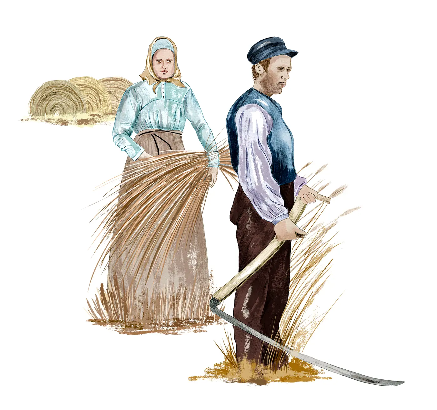 Illustration av jordbrukare