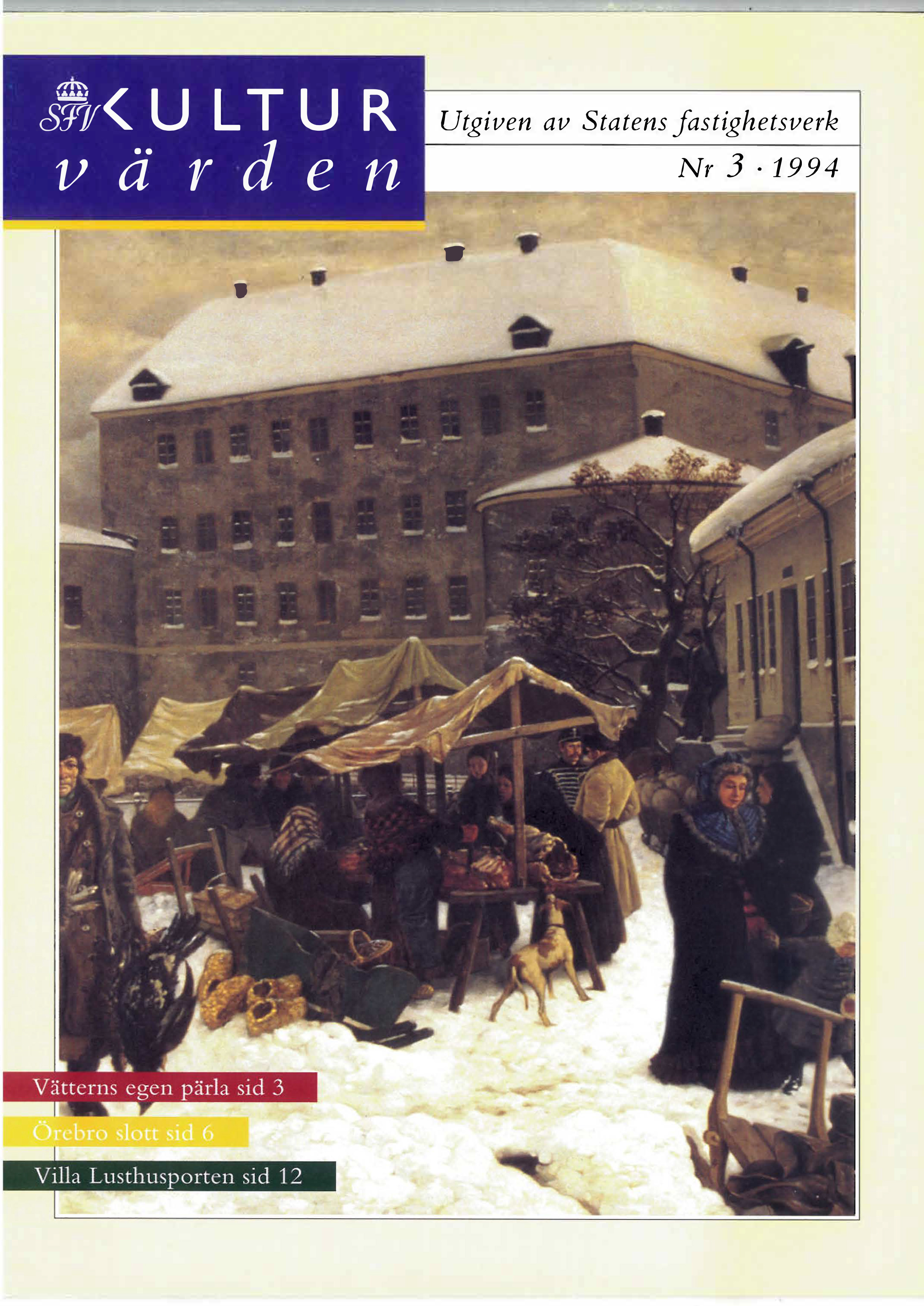 Örebro slott på 1800-talet. Målning utförd av Axel Borg 1879-1882.