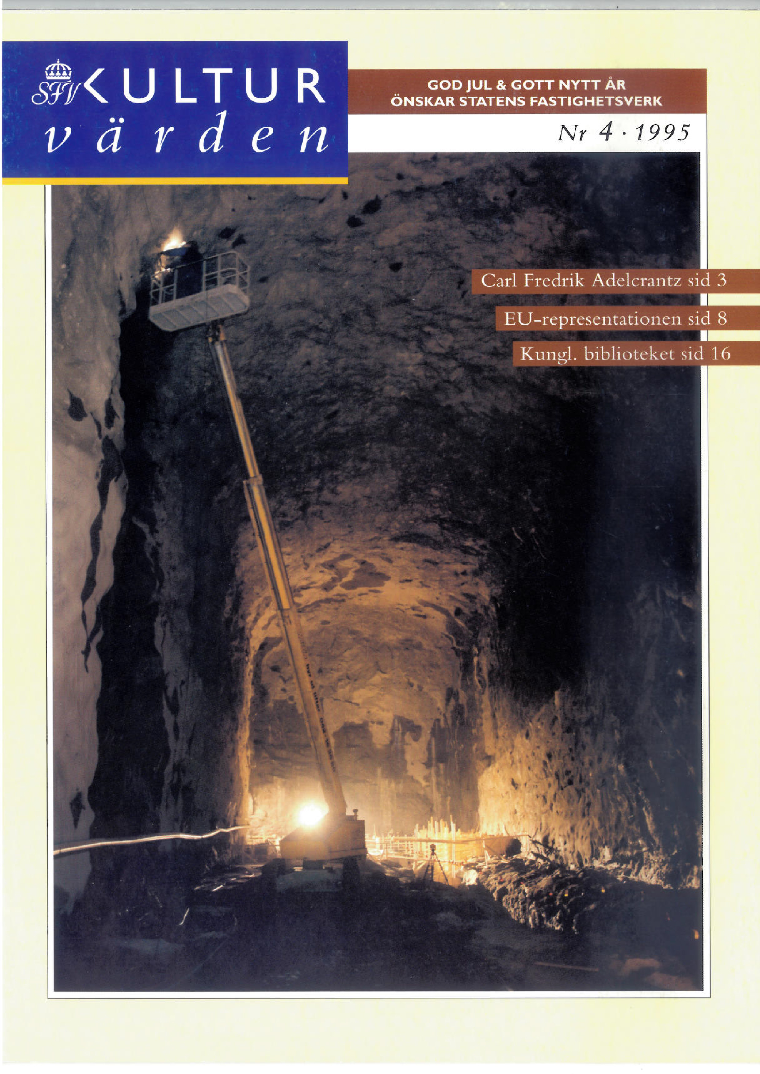 Kungliga bibliotekets underjordiska bokmagasin under byggnad.