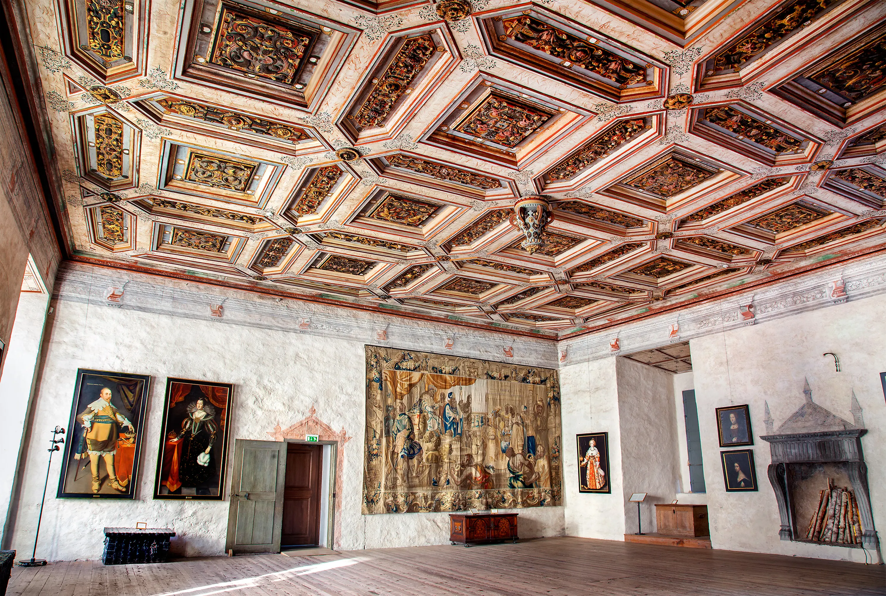 Kassettak i Gyllene salen på Kalmar slott.