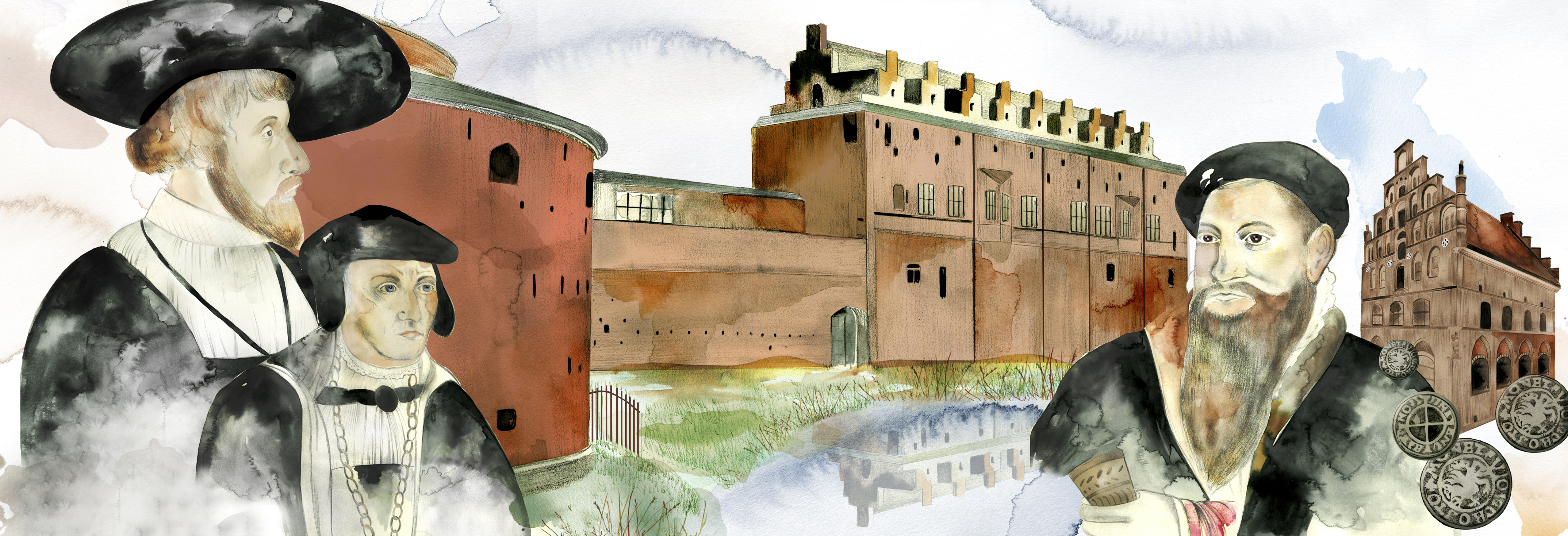 Jörgen Kock framför Maölmöhus. Illustration till Ankedoten i Kulturvärden nr 4, 2019