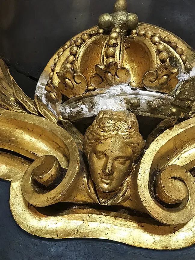 Detalj Hedvig Eleonoras paradsäng