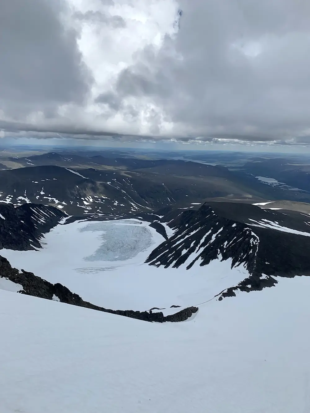Utsikt från Kebnekaises sydtopp