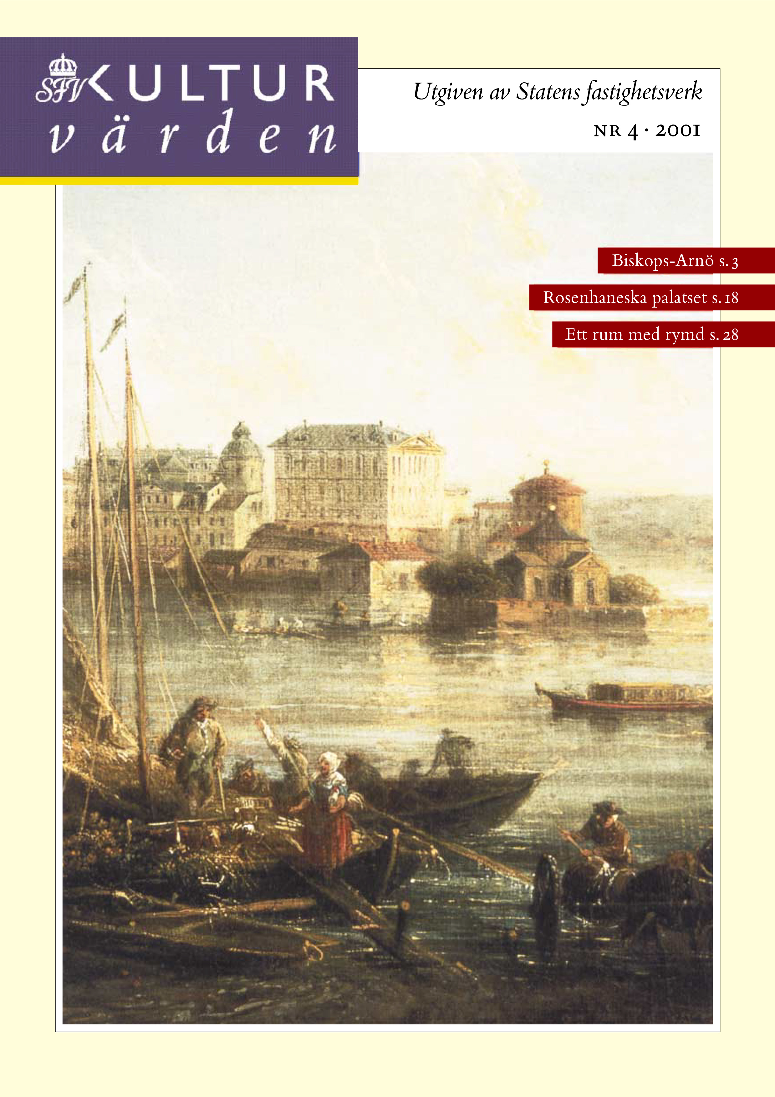 Utsikt mot Rosenhanska palatset på Riddarholmen. Oljemålning av Elias Martin. Cirka 1780, detalj.