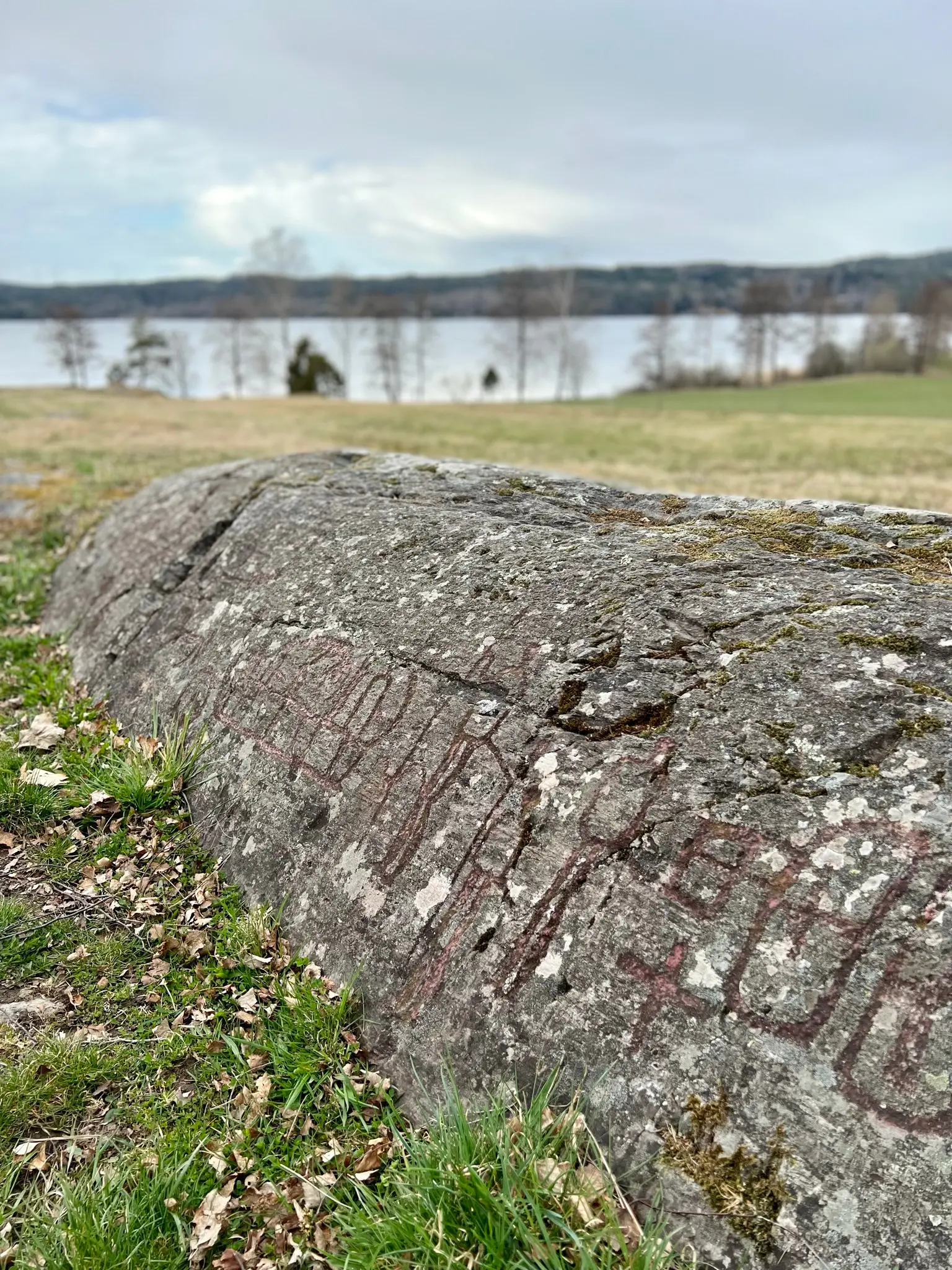 Bild på en häll i Högsbyn, Tisselskog.