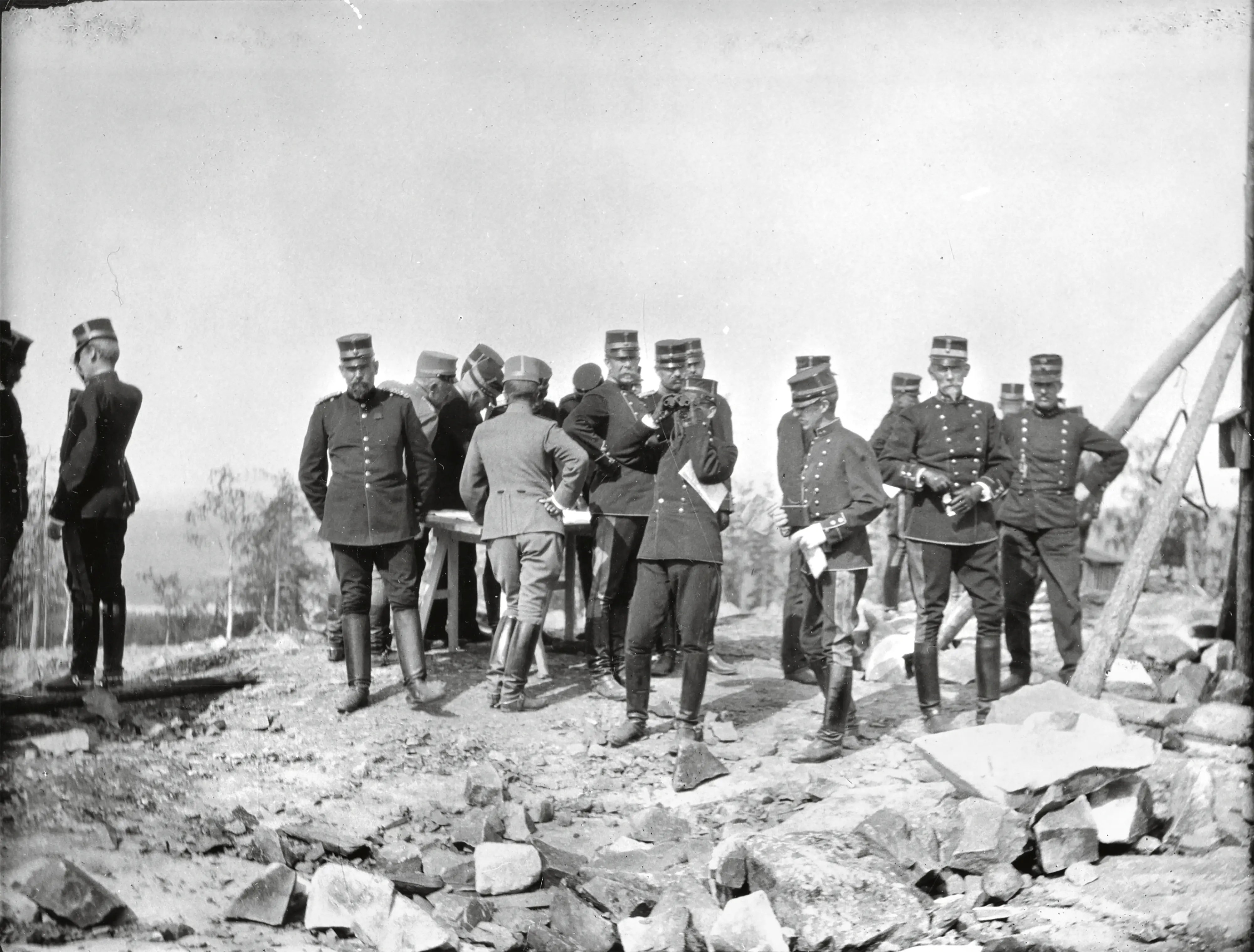 Inspektion av fästningsbygget vid Boden 1903.