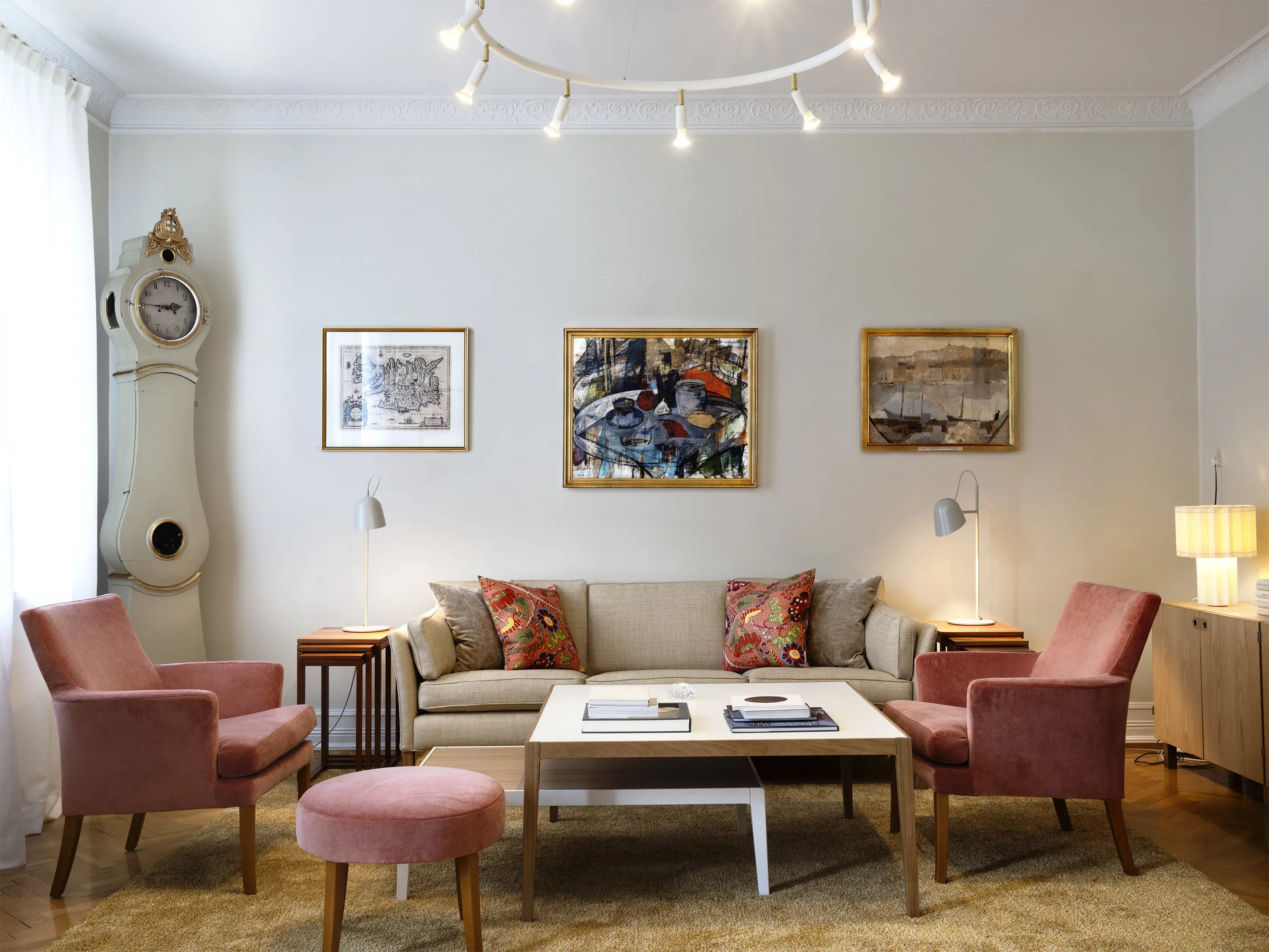 Vardagsrum i Sveriges residens, Reykjavik, Island.