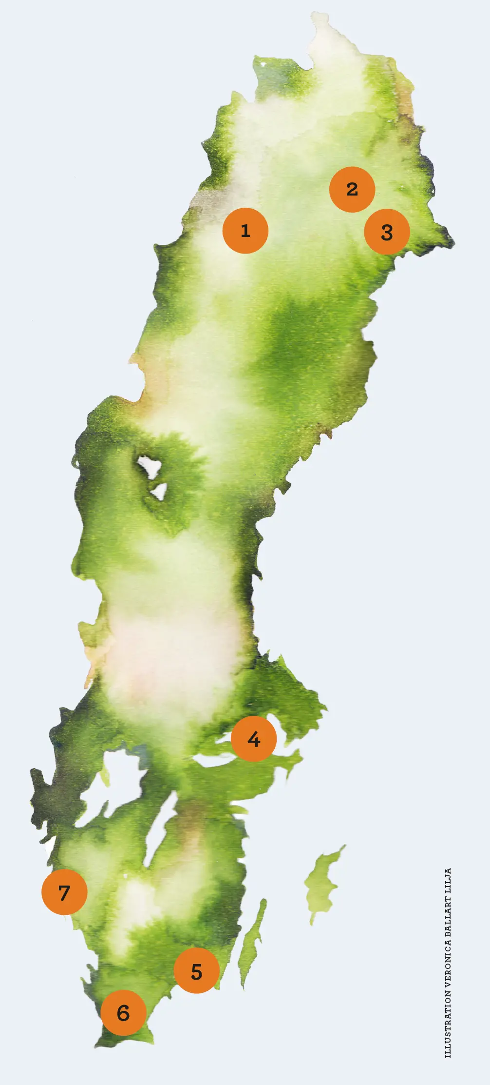 Sverigekarta med priclar för Hemliga rum 2022