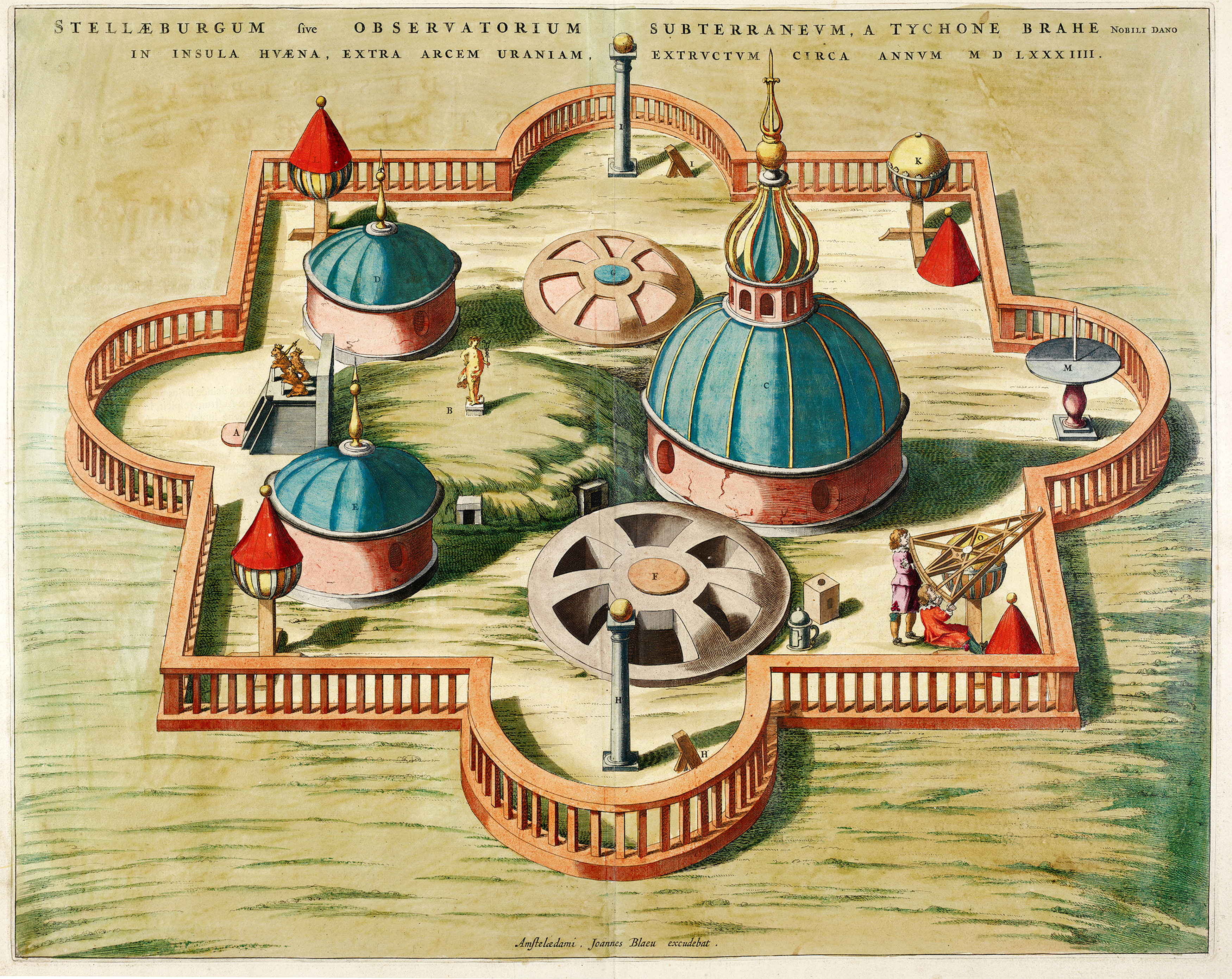Tycho Brahes Stjärneborg på Ven ur ur Joan Blaeus Atlas Maior 1662–1672