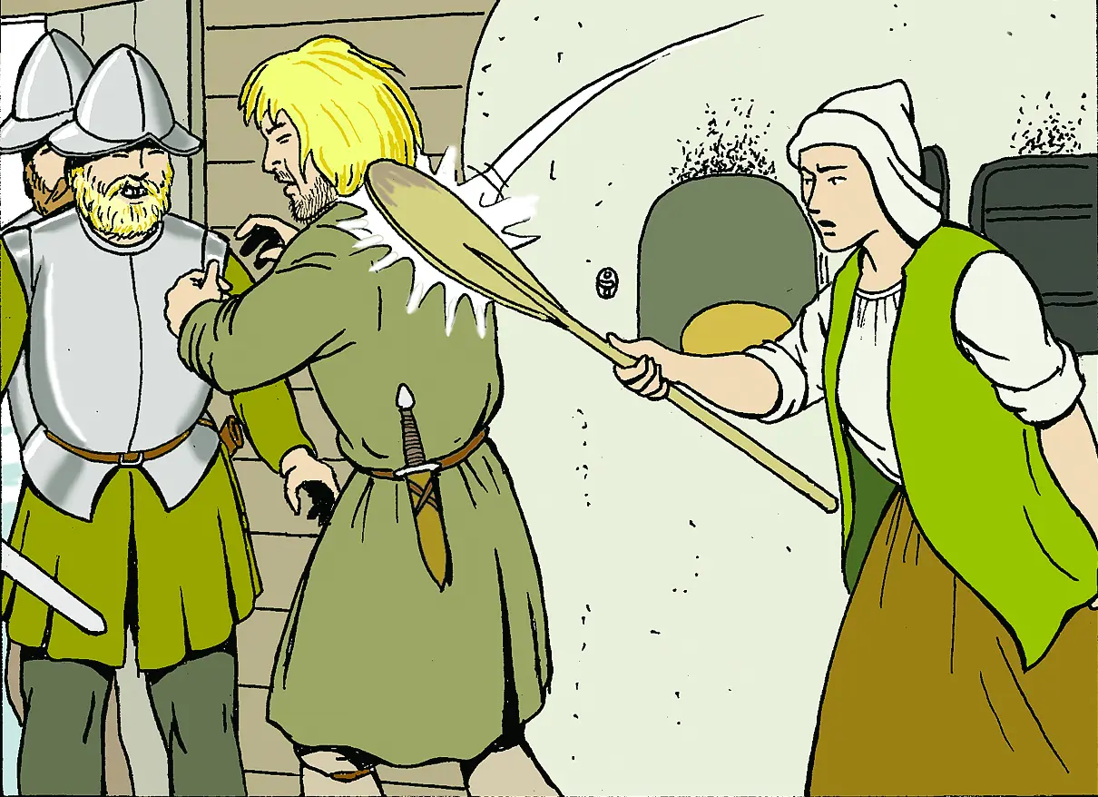 Sven Nilssons hustru slog till Gustav med brödspaden för att inte avslöja vem han var för danskarna.