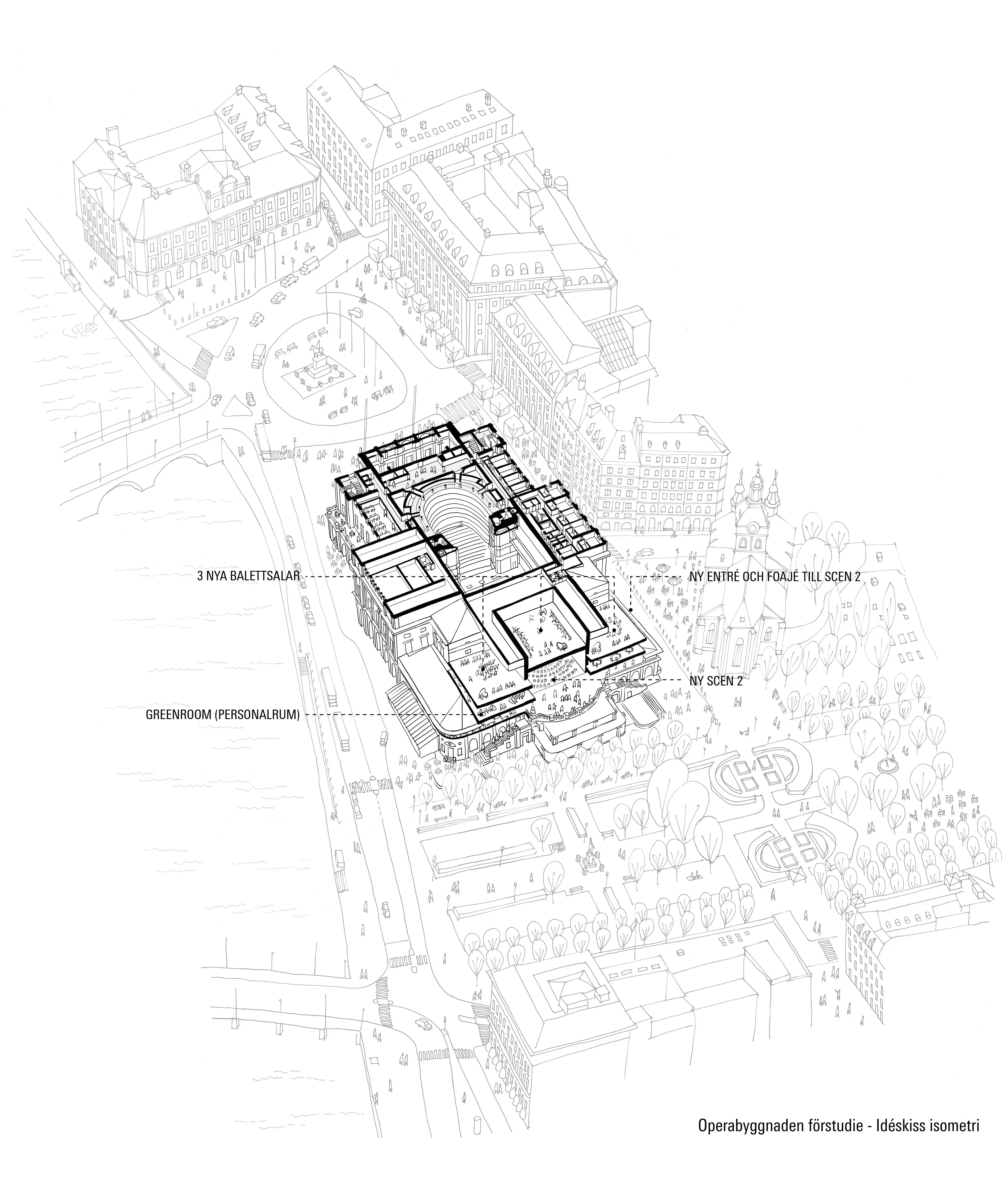 Operabyggnaden förstudie, Idéskiss isometri