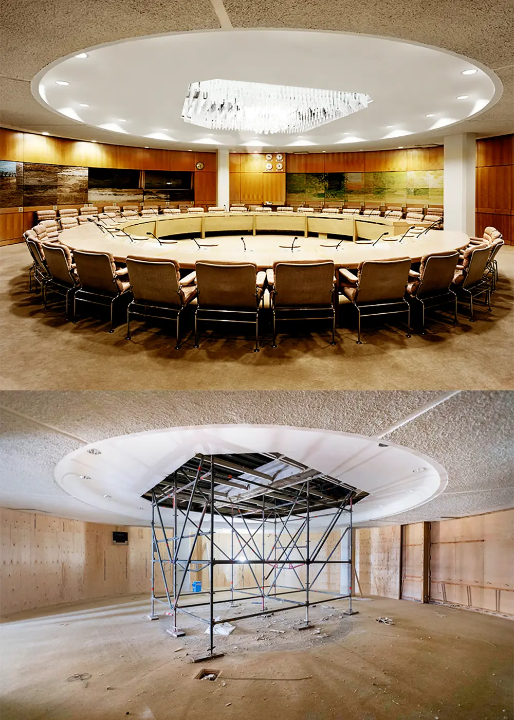 Rotundan före och under renovering