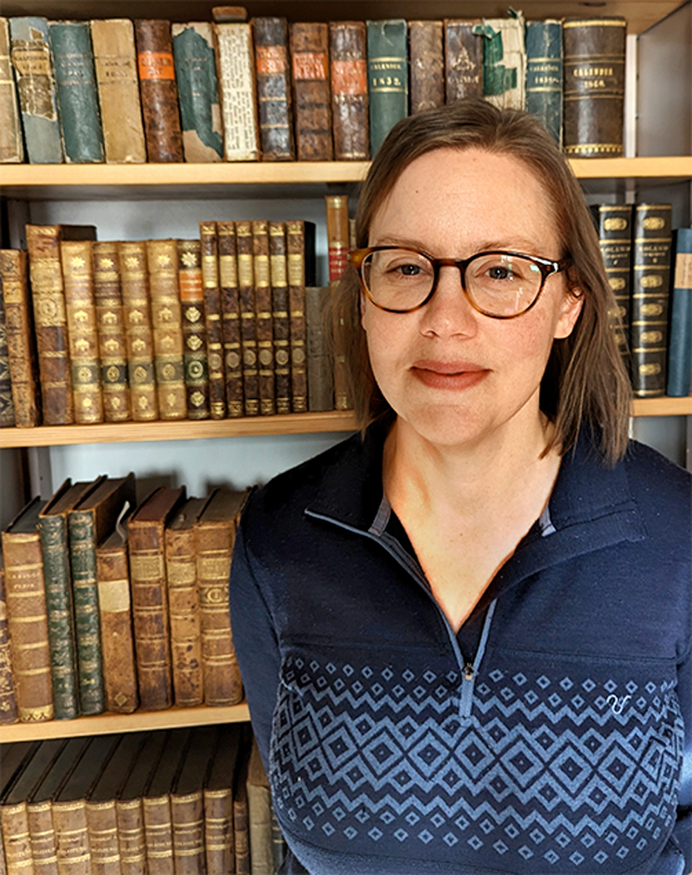 Elin Andersson, fil.dr i latin och bibliotekarie vid Roggebiblioteket.