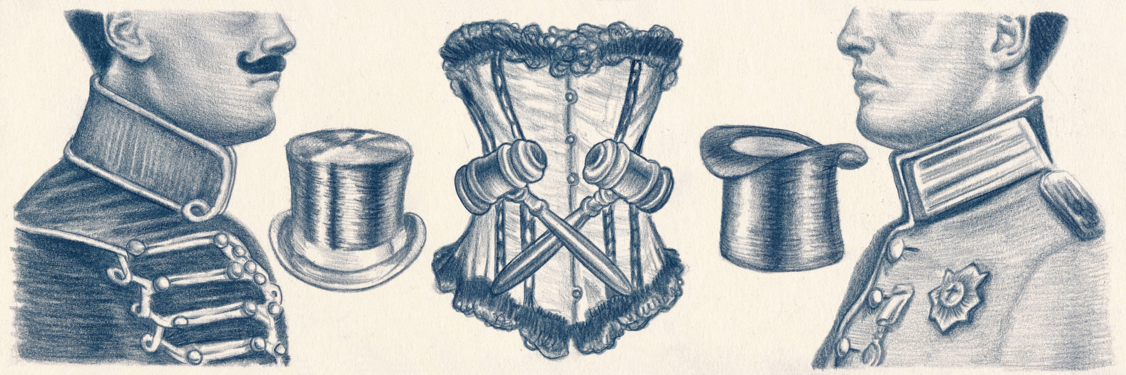 Illustration föreställande prins Carl och Husebys förvaltare Berl Gutenberg.