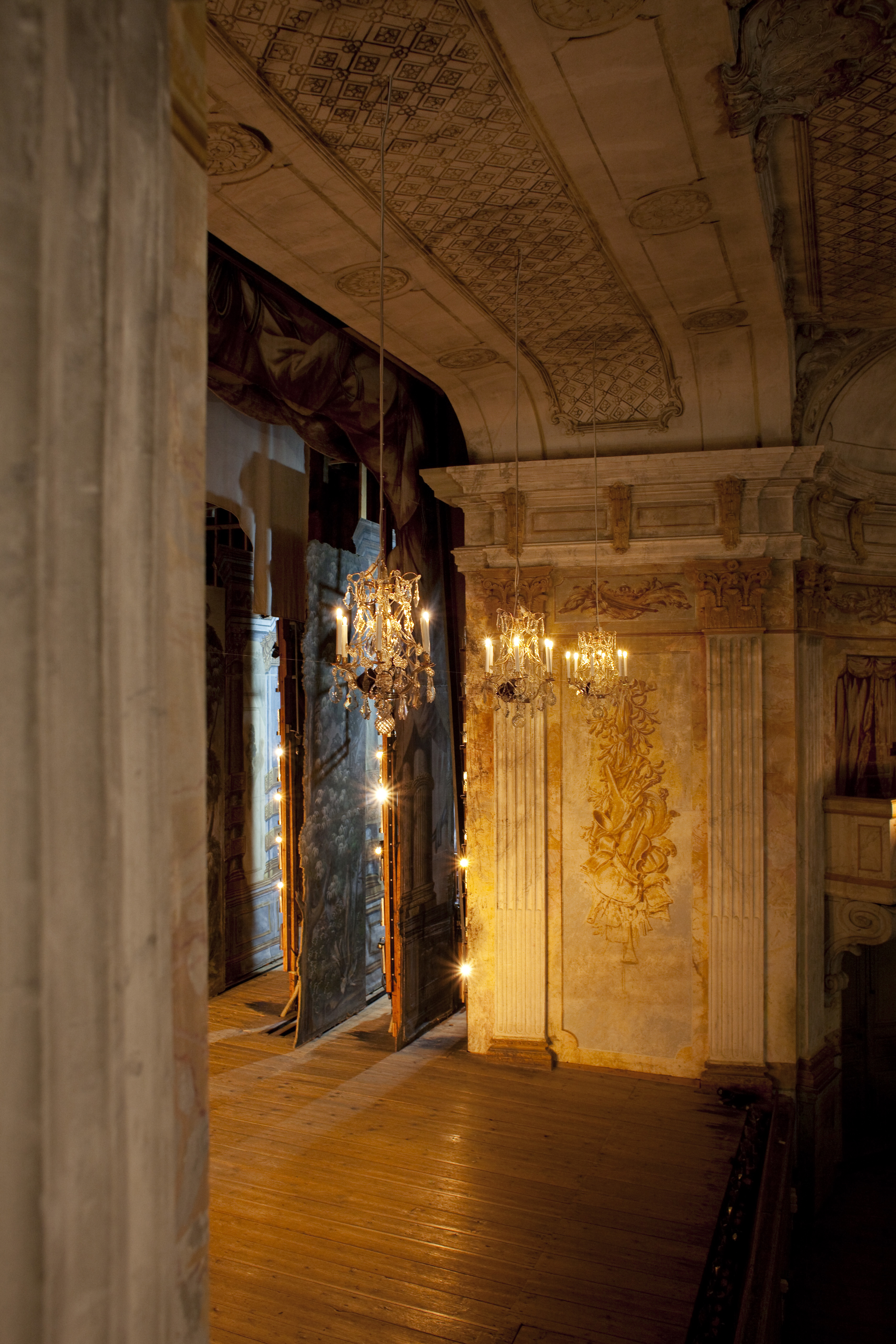 Scenen i Drottningholms slotts-teater.