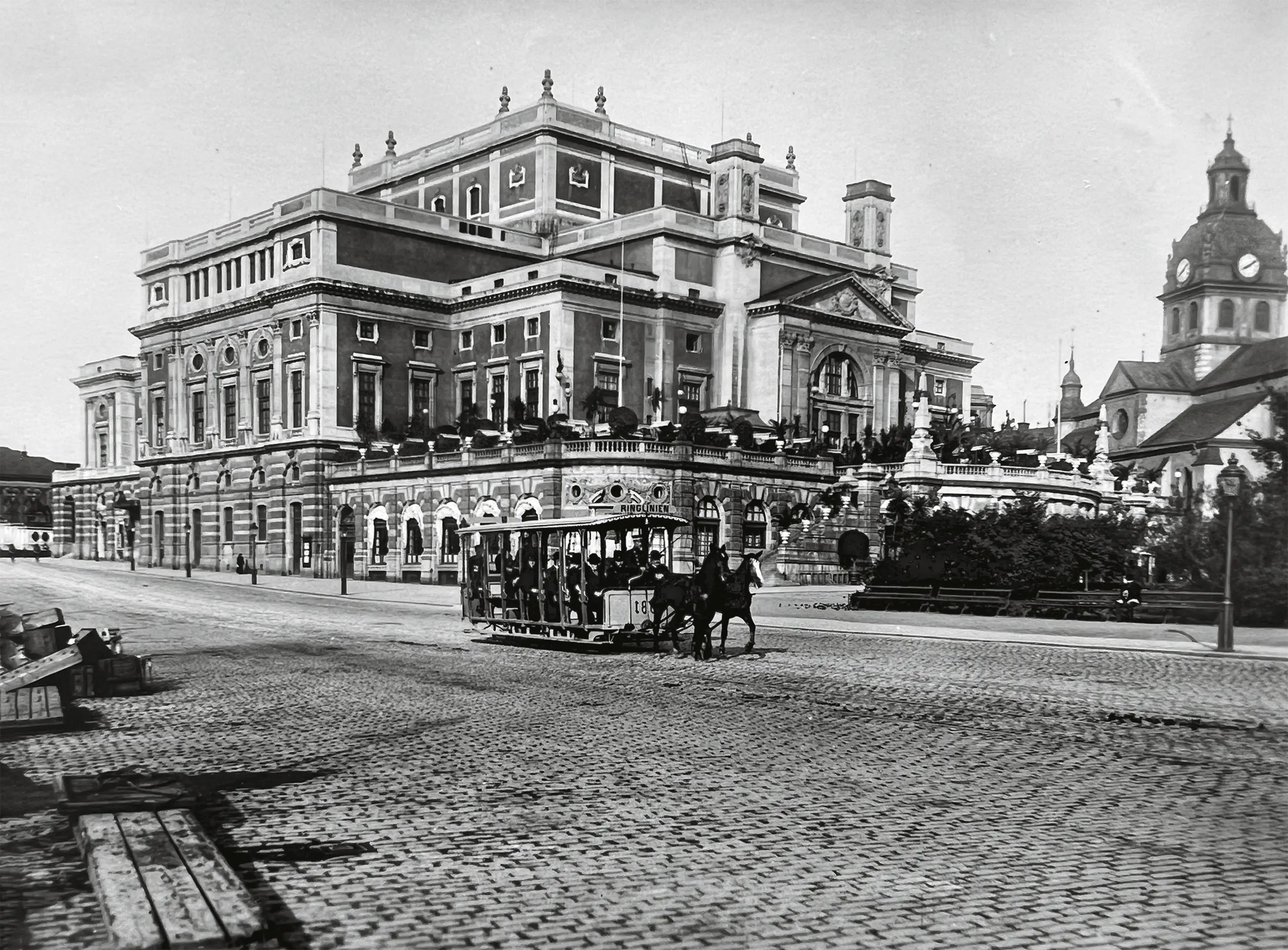 Kungliga operan i Stockholm som den såg ut i begynnelsen.