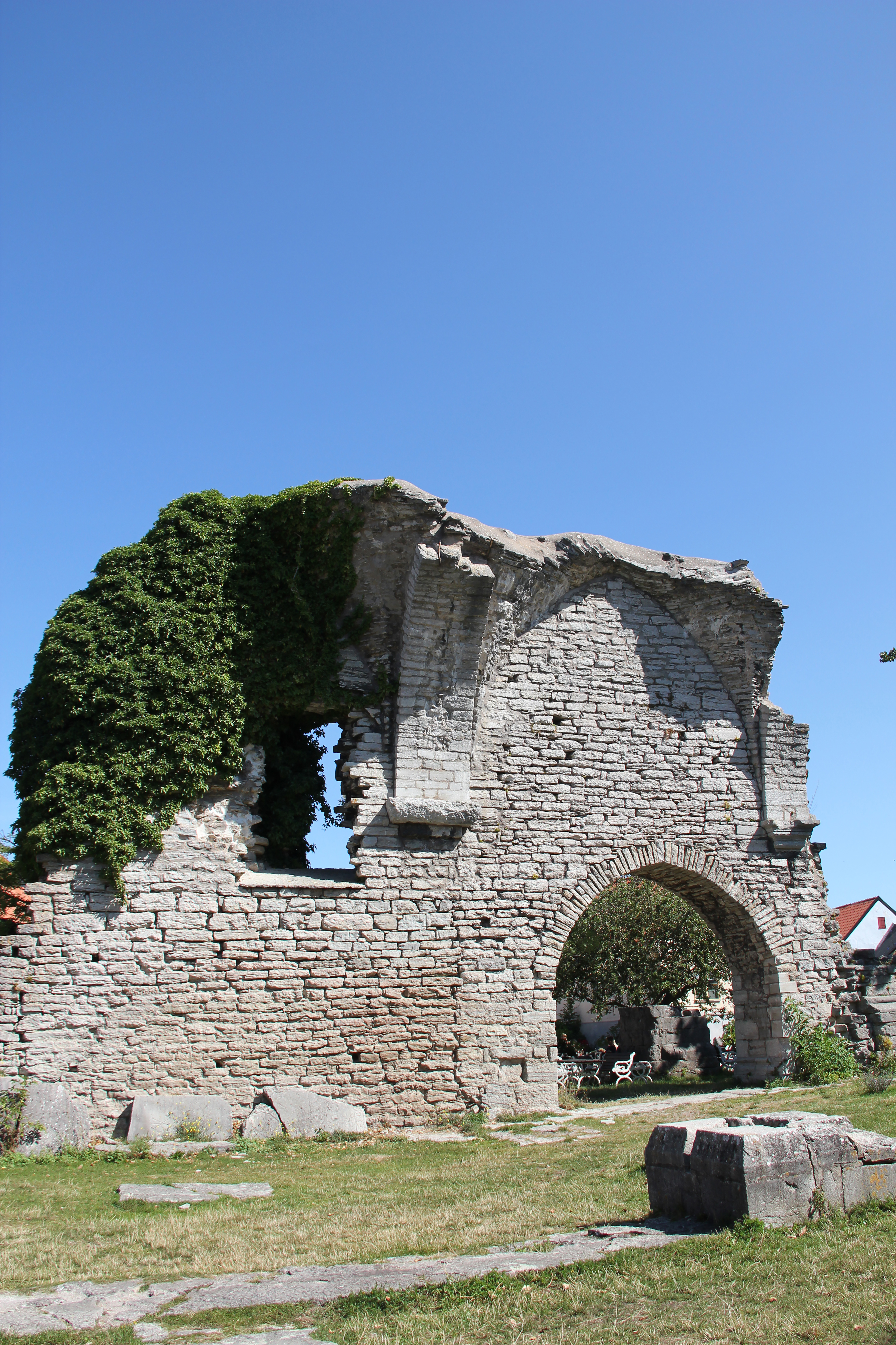 De sammanbyggda ruinerna Sankt Per och Sankt Hans i Visby
